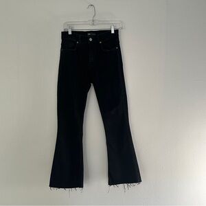 Zara Cropped Flare Black Jeans